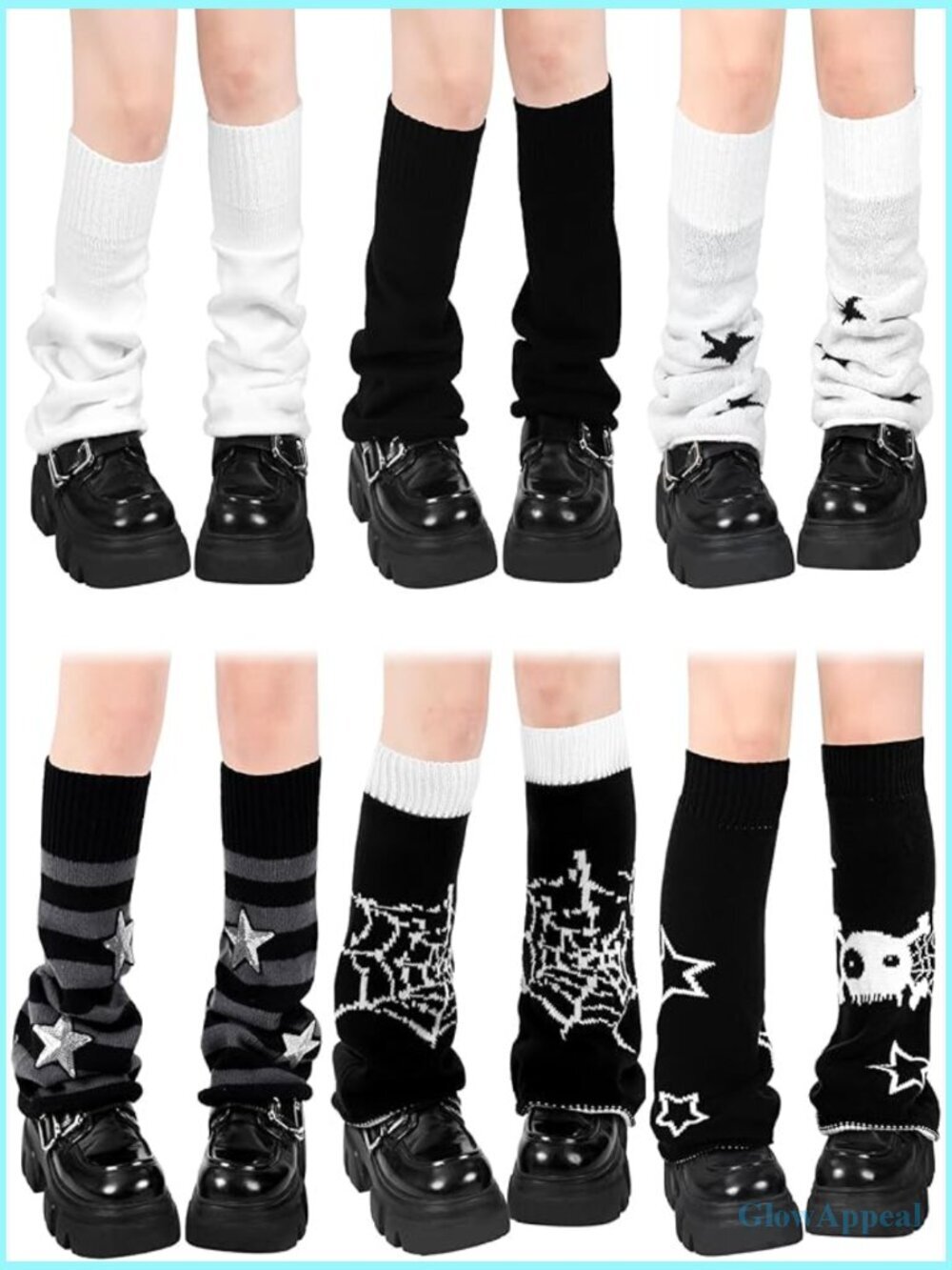 Y2K Harajuku Knit Leg Warmers Goth Lolita Boot Socks Kawaii